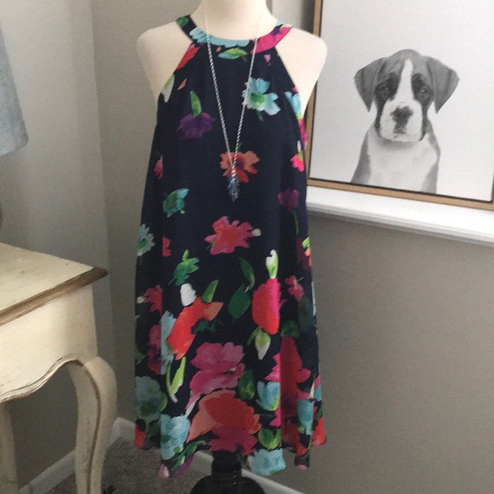 Betsey Johnson Floral Dress - Navy and Multicolor